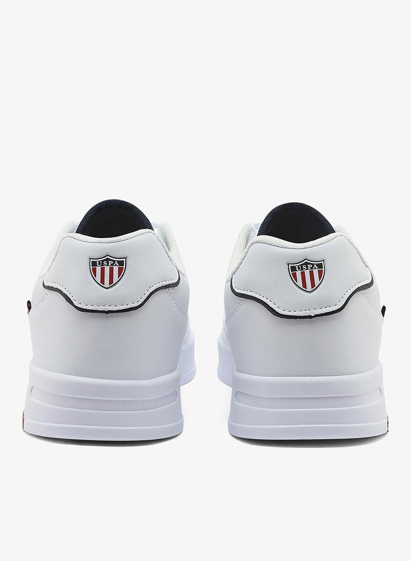 U.S. Polo Assn. Men's White Stylish Low-Top Casual Sneakers - Durable Lace-Up Design with Comfort Cushioned Sole for Everyday Active Wear - Image 3